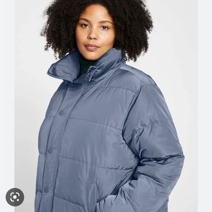 Universal Standard Rainier Shirt Hooded Puffer sz S 14-16